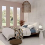 white and blue bed linen