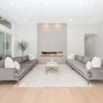 white couch and brown wooden table