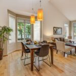 brown-and-black wooden 5-piece dining set